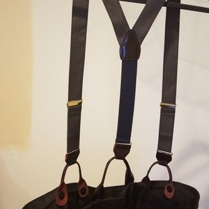 Leather Button-in dress suspenders